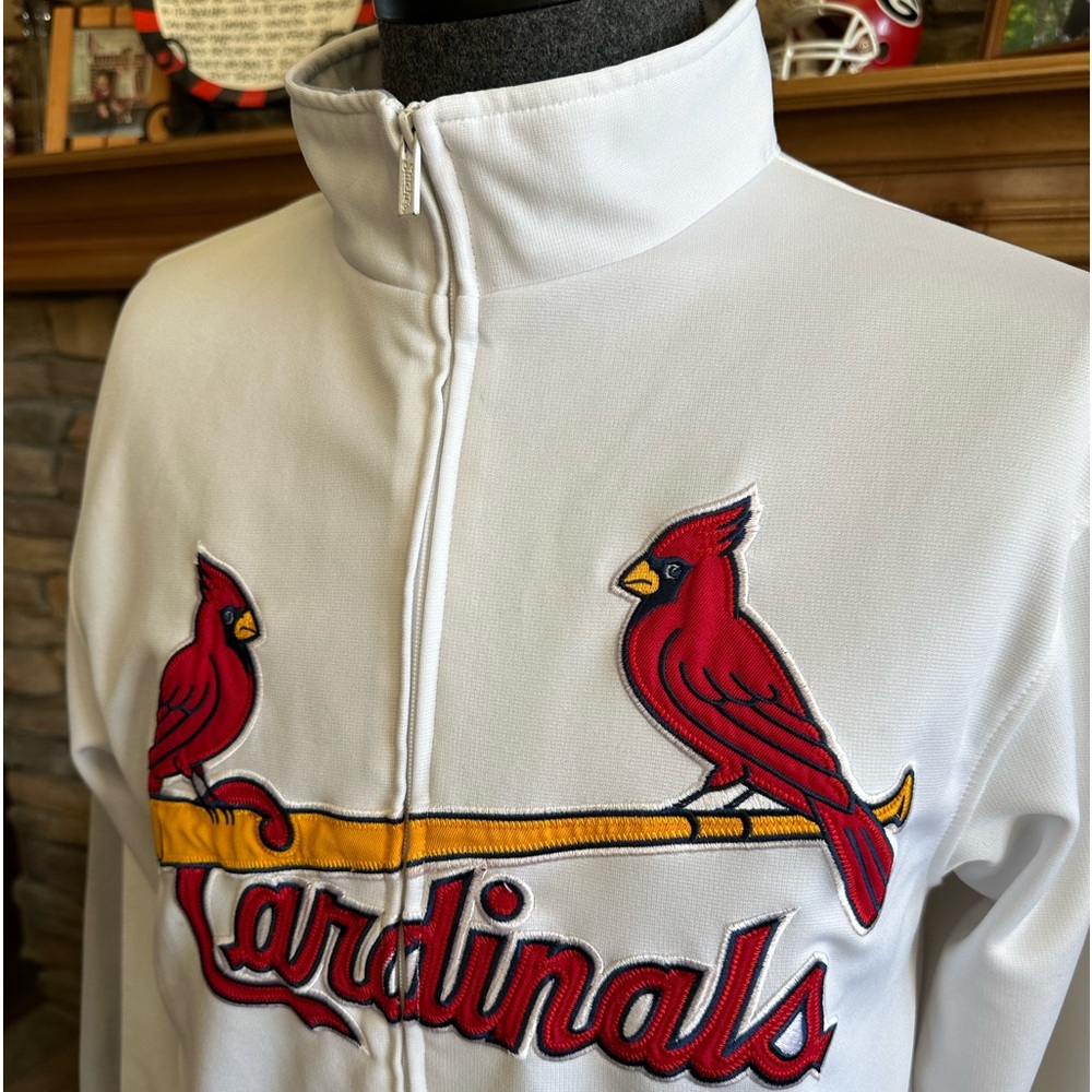 STITCHES ⚾️ Men’s White & Red Full Zip ‘St. Louis Cardinals’ Jacket - Size MED